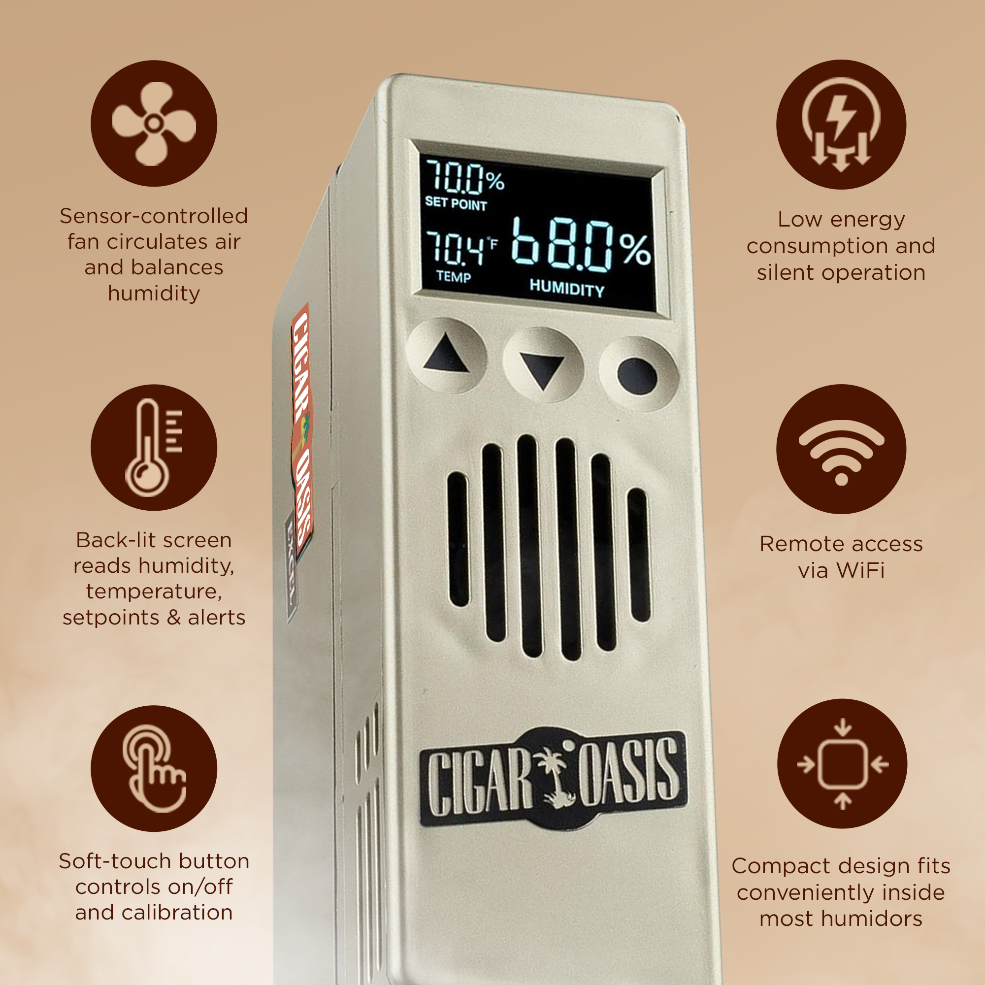 Cigar Oasis Excel 4.0 Electronic Humidifier.-Humidor Accessories-Cigar Oasis-Cigar Oasis