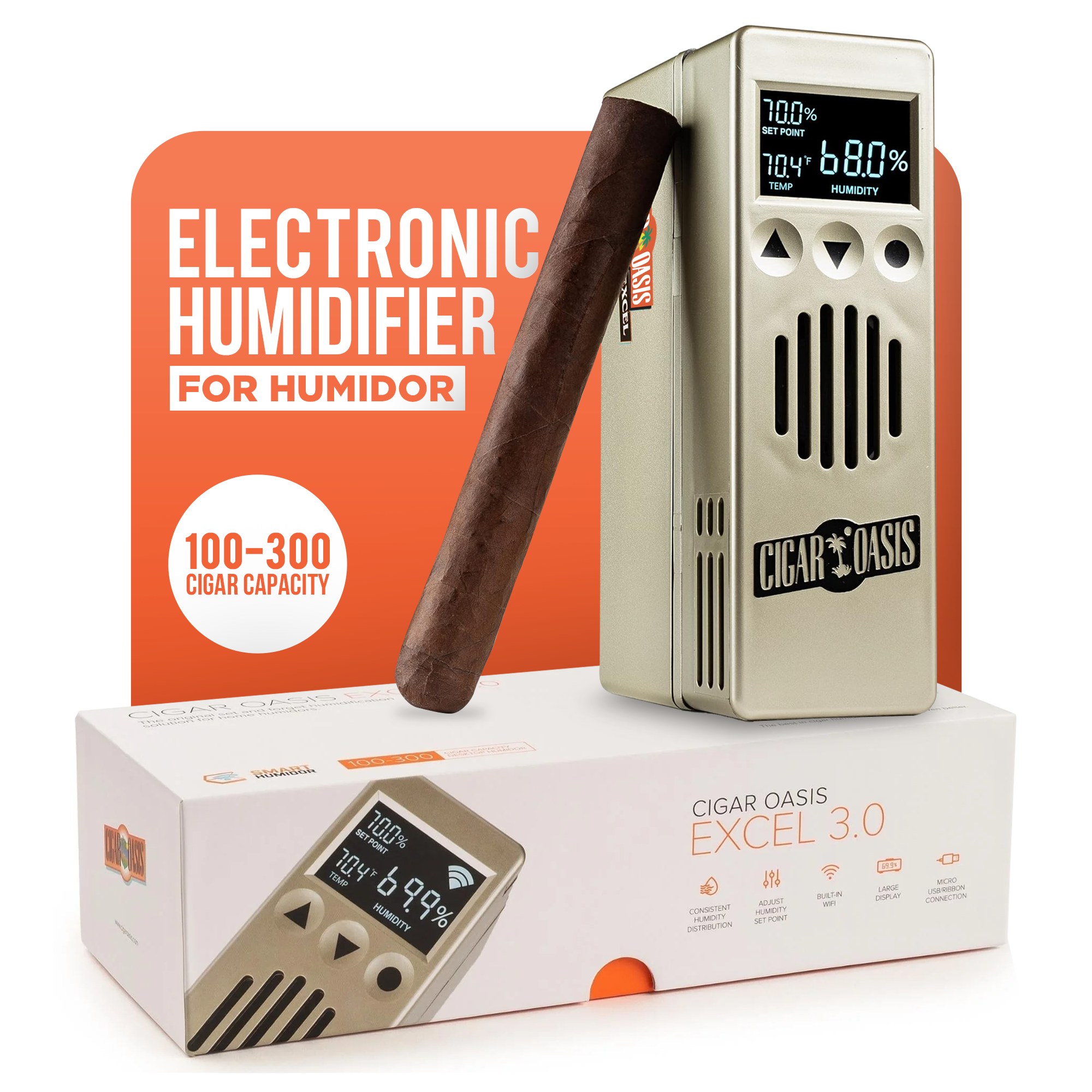 Cigar Oasis Excel 4.0 Electronic Humidifier.-Humidor Accessories-Cigar Oasis-Cigar Oasis