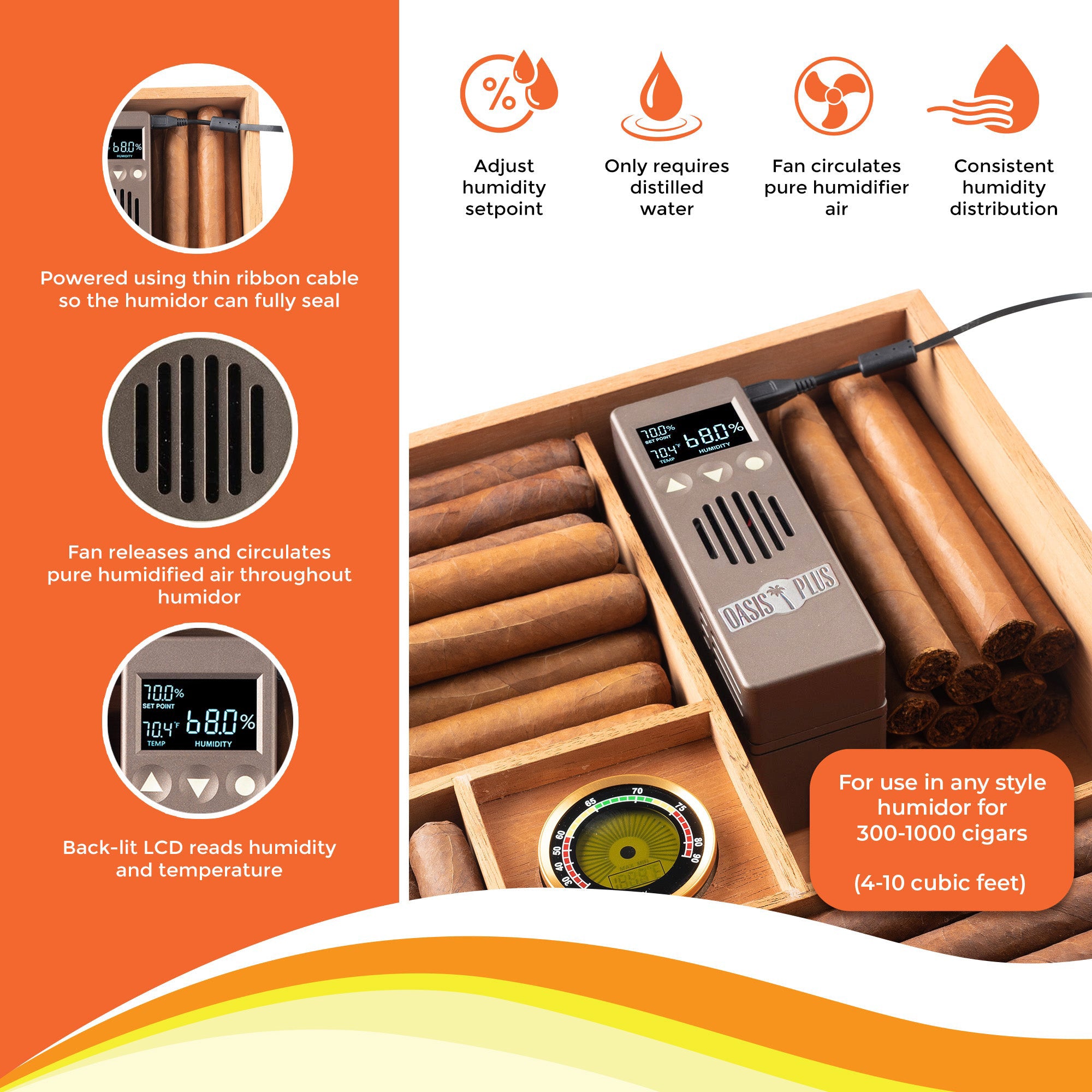 Cigar Oasis Plus 4.0 Electronic Humidifier-Humidor Accessories-Cigar Oasis-Cigar Oasis