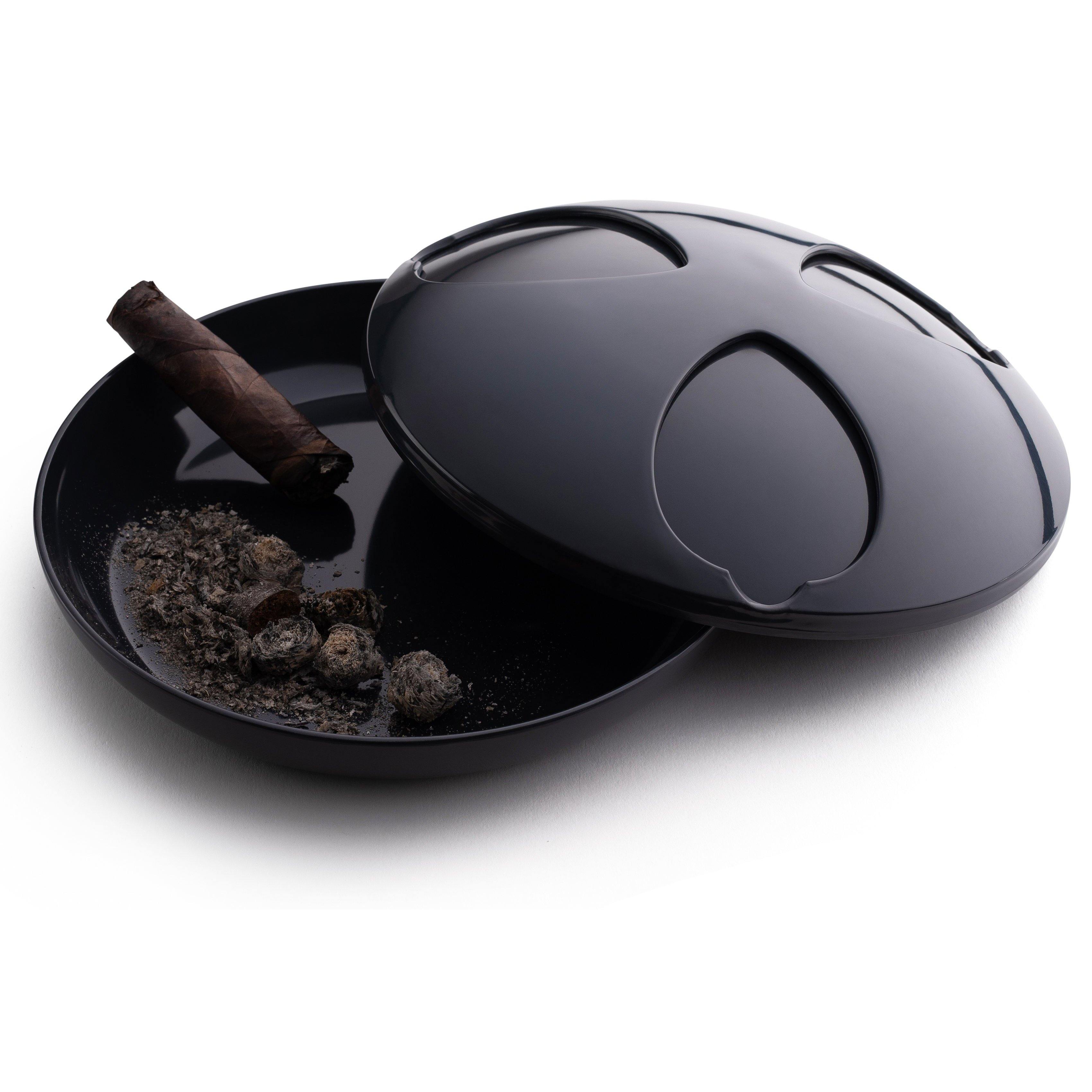 Ash-Stay Sealing Wind & Odor Resistant Indoor/Outdoor Cigar Ashtray - Ashstay: Seals in Odors and Ash - Perfect for The Patio or Boat or Indoors T