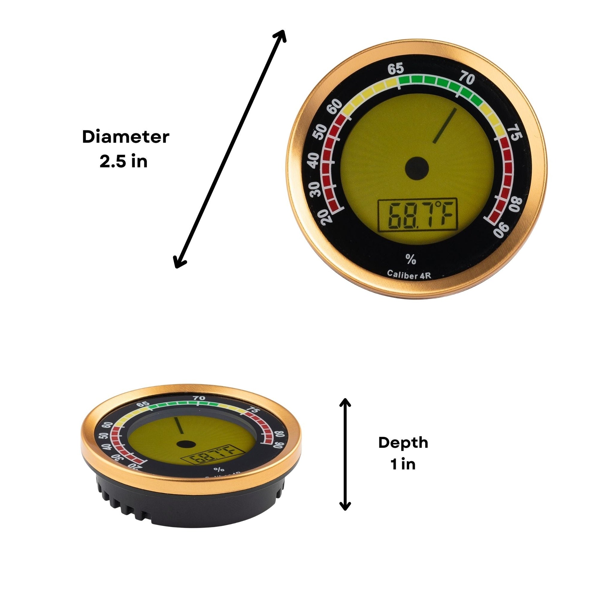 Cigar Oasis Caliber 4R Digital/Analog Hygrometer-Hygrometers-Cigar Oasis-Cigar Oasis