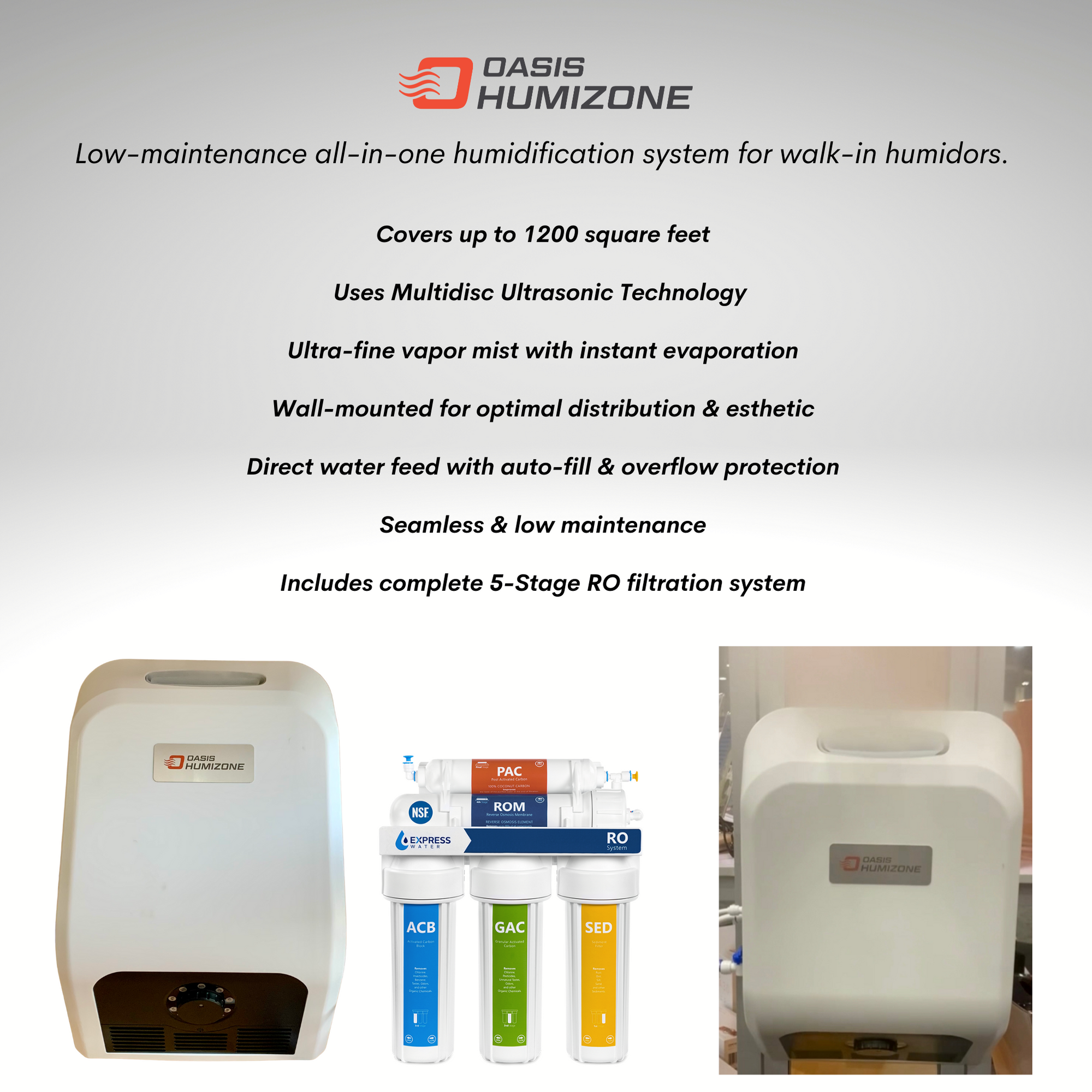 Oasis Humi-Zone Humidification System for Walk-in Humidors-Cigar Oasis-Cigar Oasis